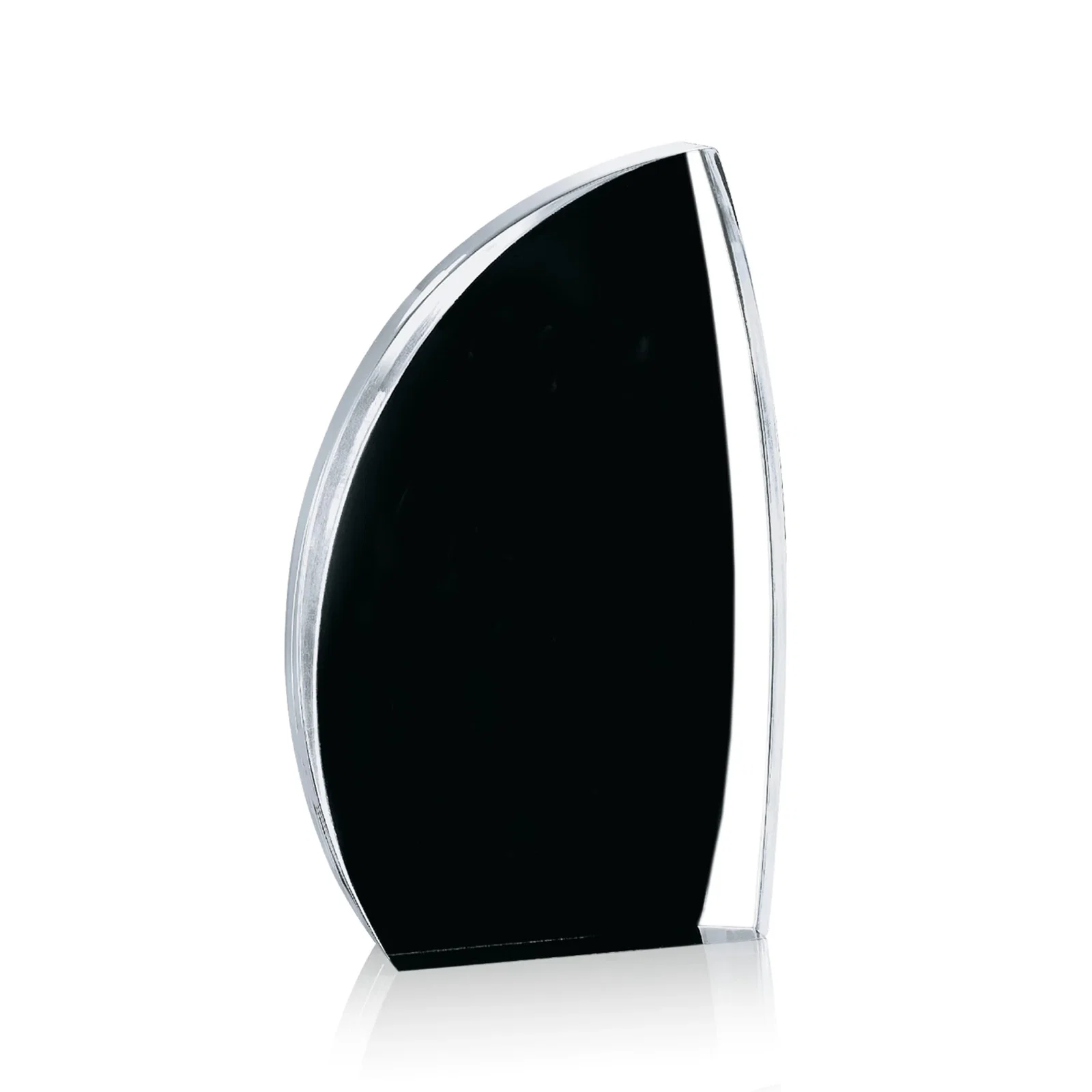 Promotional Clear Acrylic Award with Side Peak and Black Backing for employee recognition