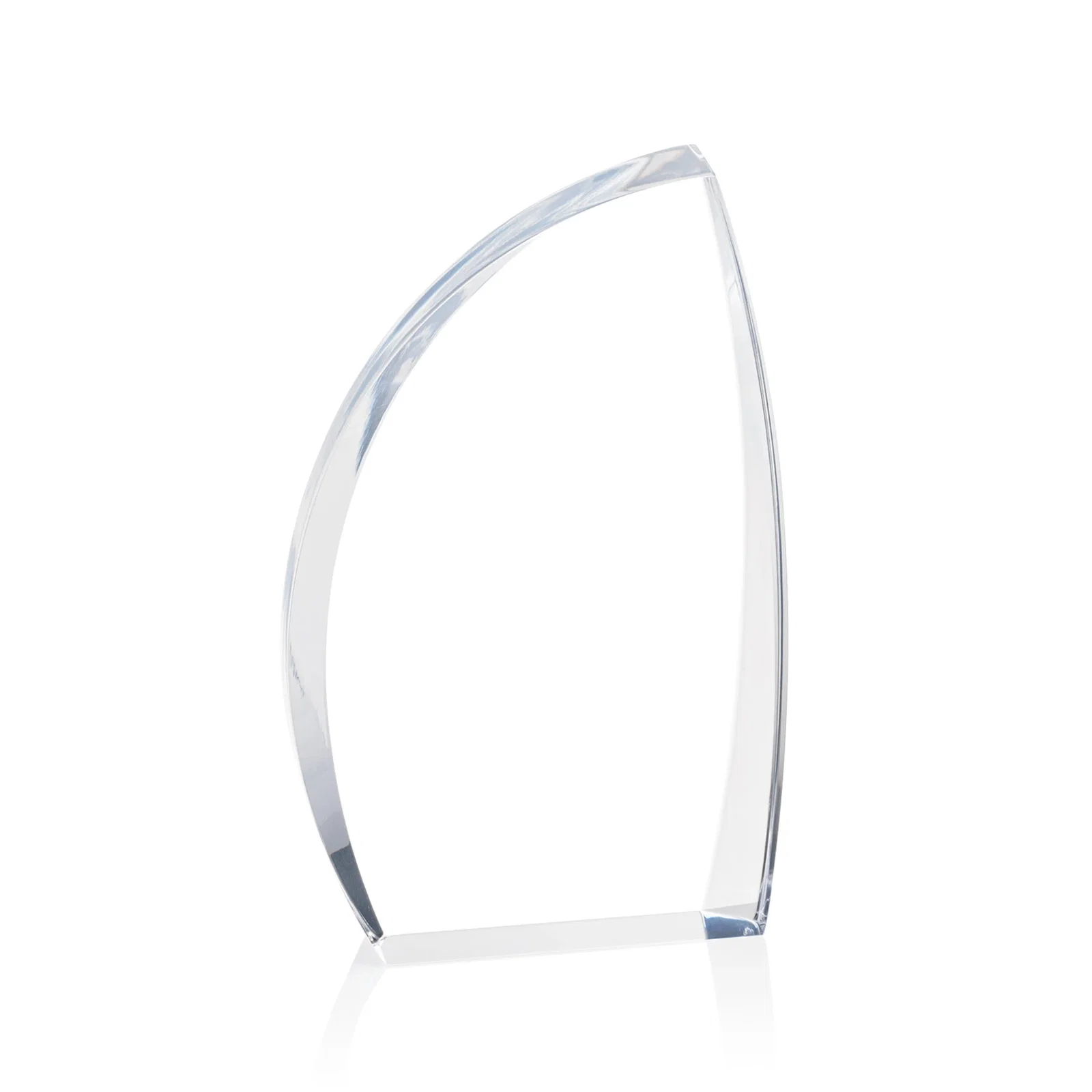 Promotional Clear Acrylic Award with Side Peak and Black Backing for service anniversary gifts