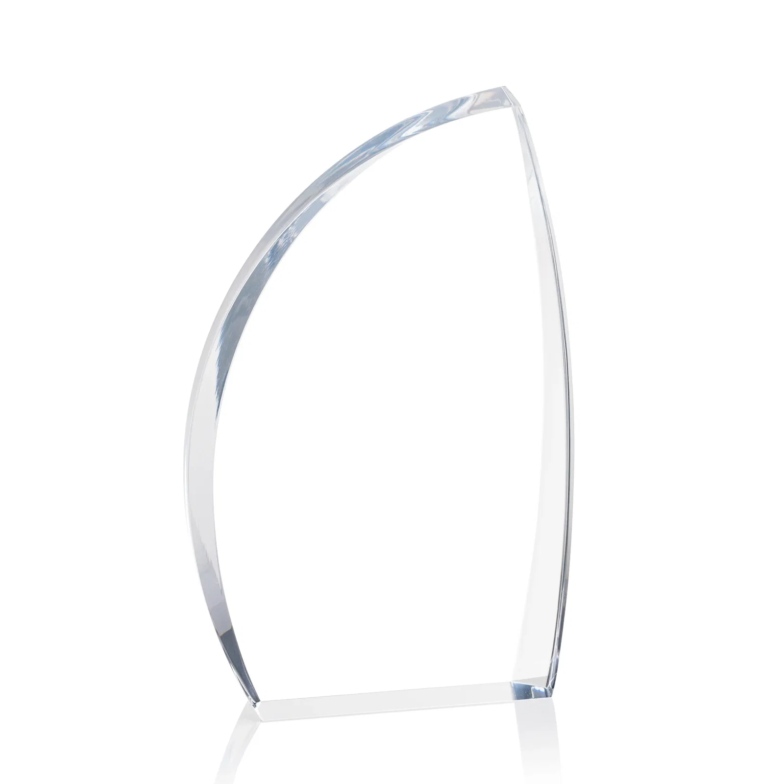 Promotional Clear Acrylic Award with Side Peak and Black Backing for sales achievement awards