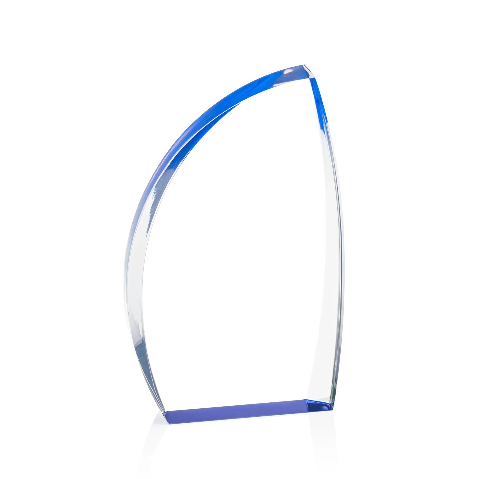 Promotional Clear Acrylic Award with Side Peak and Black Backing for team milestone celebrations