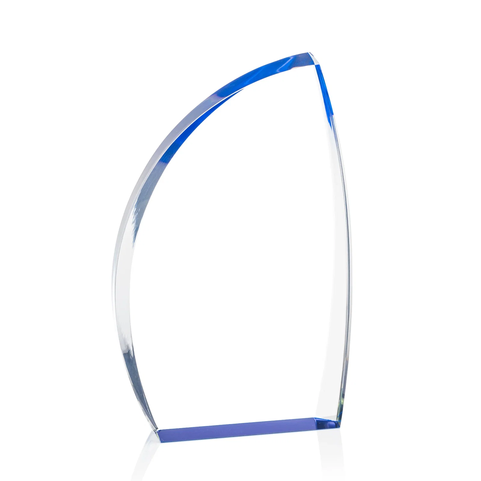 Promotional Clear Acrylic Award with Side Peak and Black Backing for donor appreciation