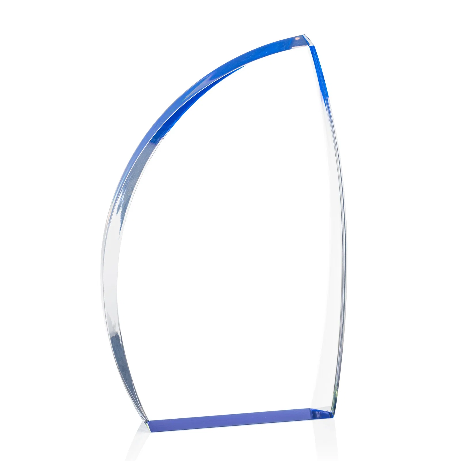 Promotional Clear Acrylic Award with Side Peak and Black Backing for graduation ceremonies