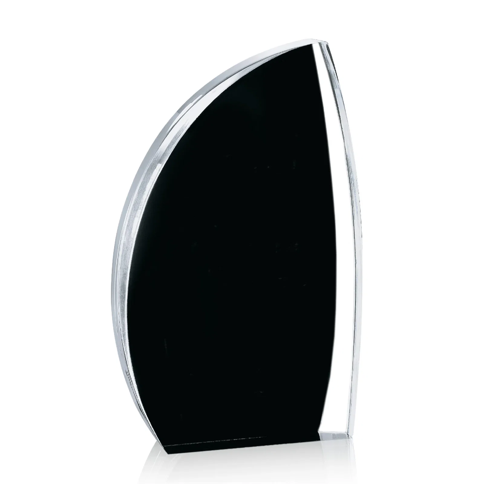 Promotional Clear Acrylic Award with Side Peak and Black Backing for safety achievement programs