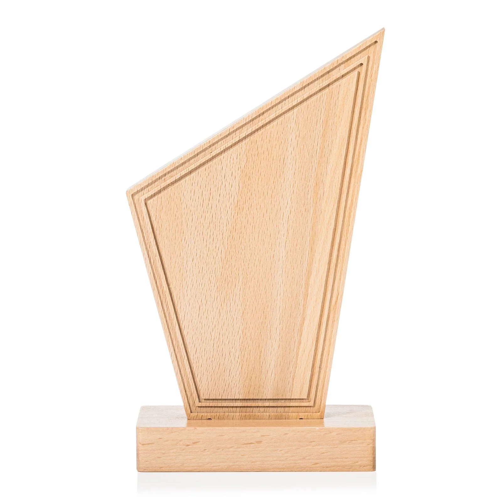 Personalized Beechwood Peak Award with Lined Groove Edge for corporate award ceremonies