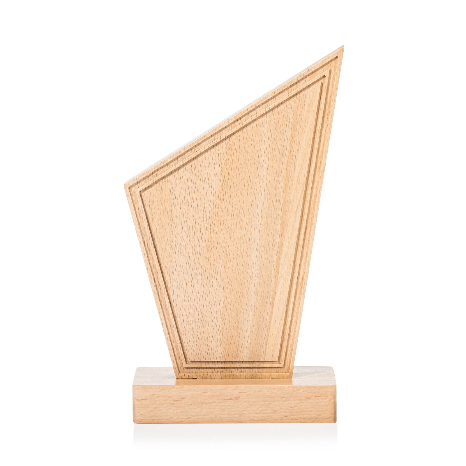Personalized Beechwood Peak Award with Lined Groove Edge for service anniversary gifts