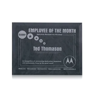 Mottled Grey Glass Recognition Plaque