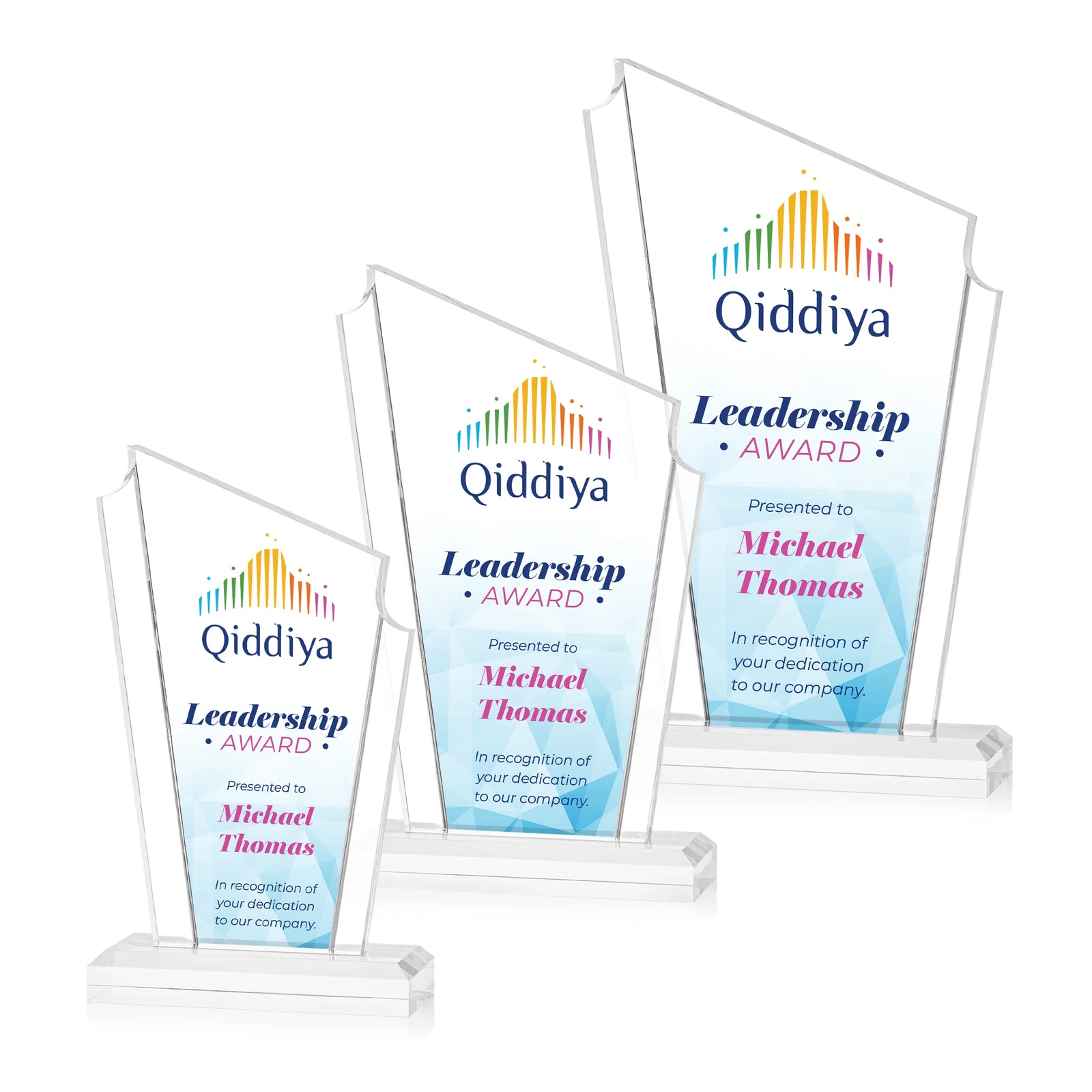 Personalized Acrylic Peak Award With Dual-Side Engraving on Ebony Base for employee recognition