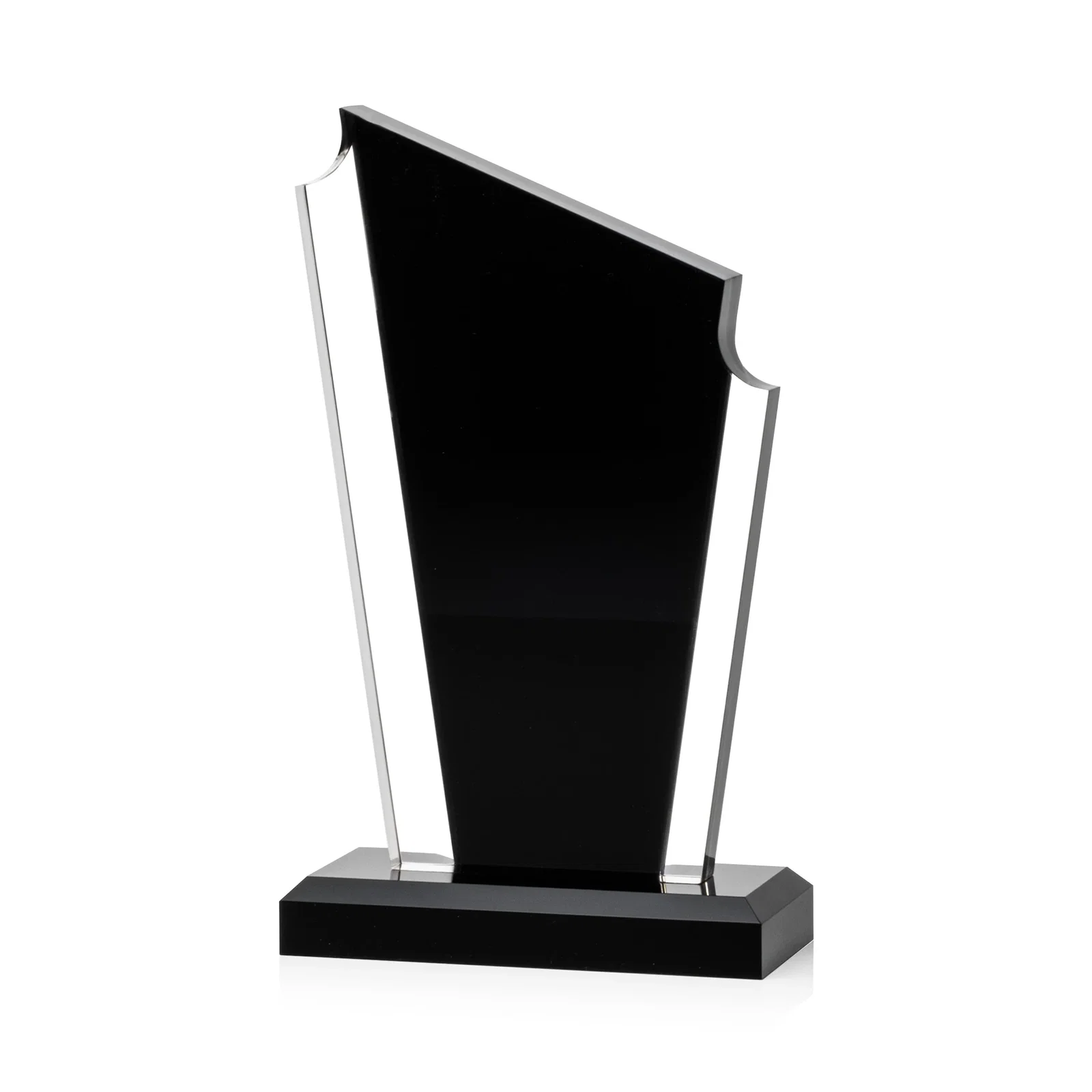Personalized Acrylic Peak Award With Dual-Side Engraving on Ebony Base for retirement presentations