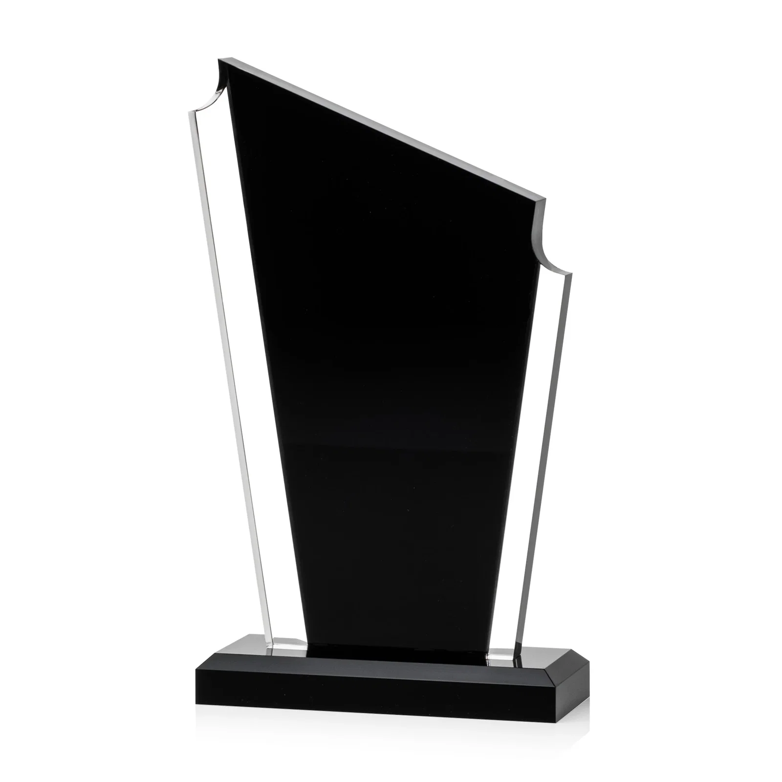 Personalized Acrylic Peak Award With Dual-Side Engraving on Ebony Base for team milestone celebrations
