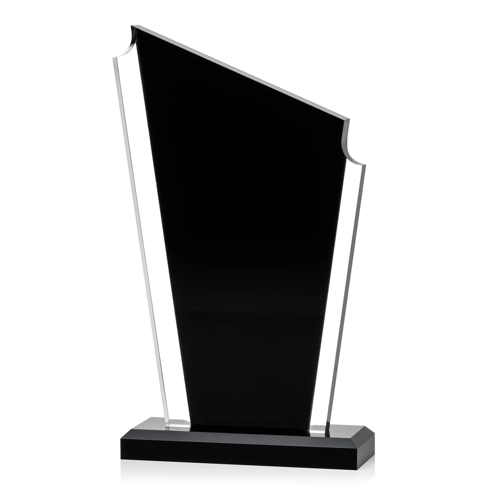 Personalized Acrylic Peak Award With Dual-Side Engraving on Ebony Base for donor appreciation