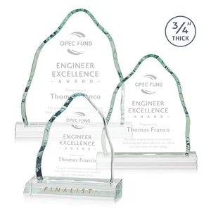 Starfire Crystal Iceberg Award, 3/4 Inch Thick with Heavy Bevels