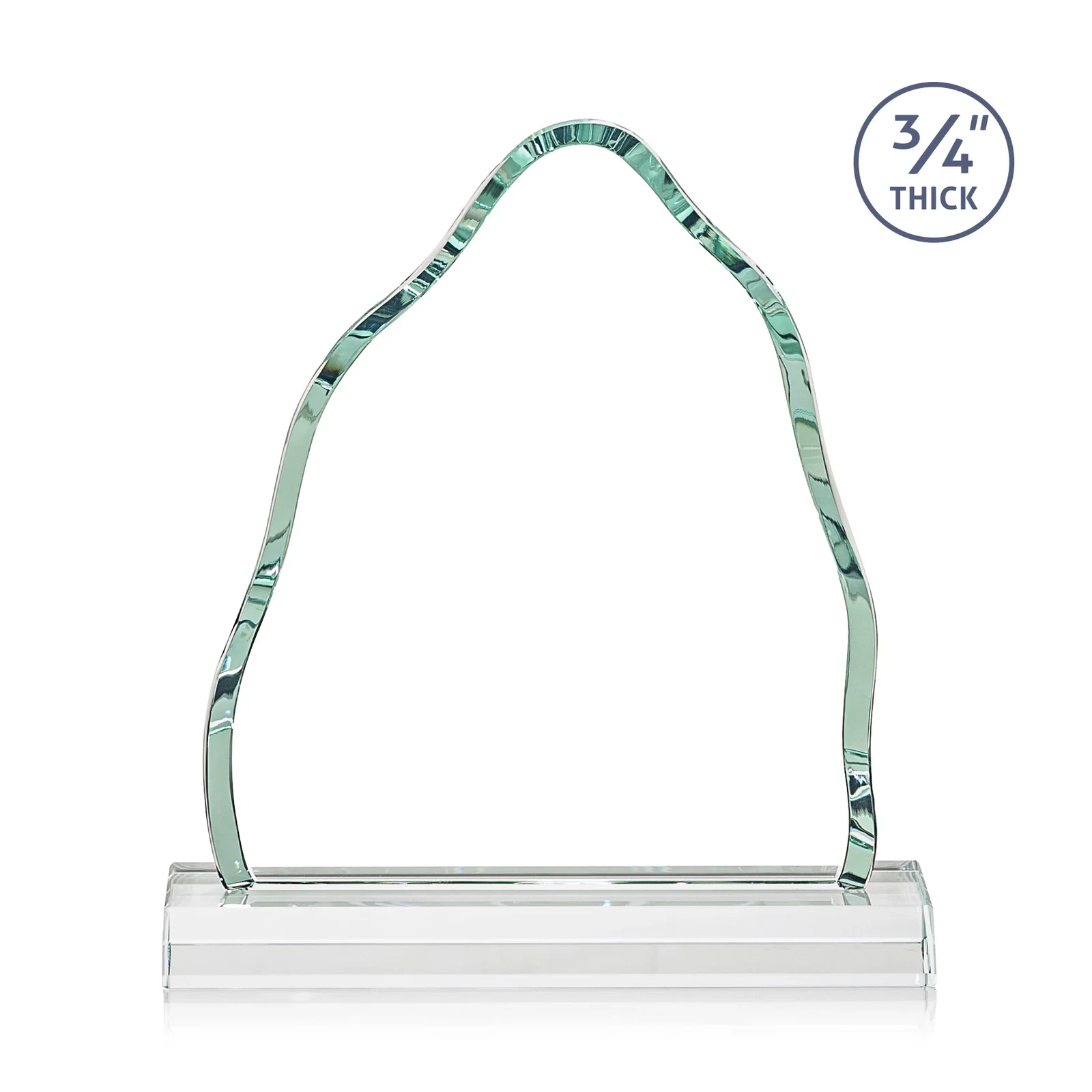 Customized Starfire Crystal Iceberg Award, 3/4 Inch Thick with Heavy Bevels, awards for team milestone celebrations