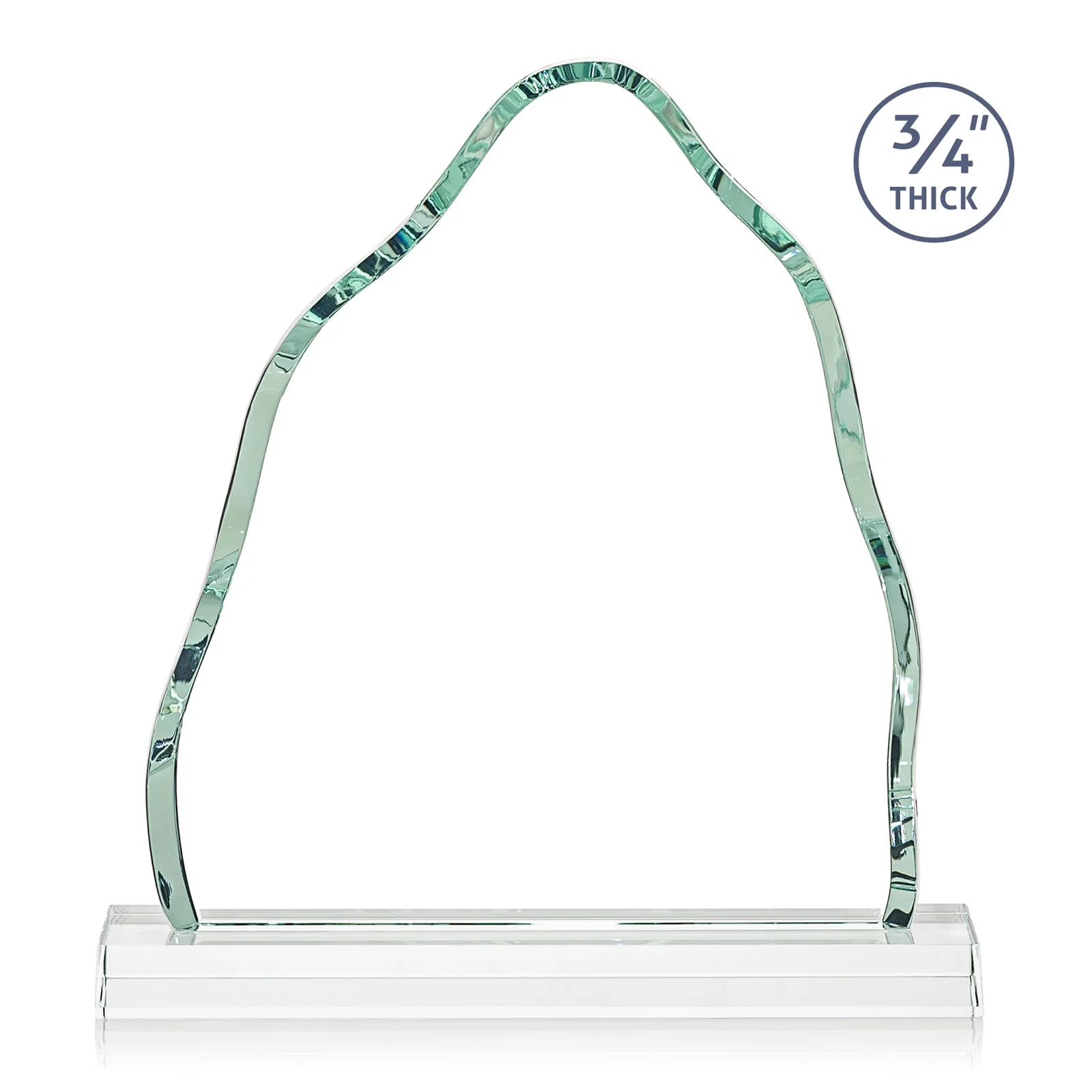 Customized Starfire Crystal Iceberg Award, 3/4 Inch Thick with Heavy Bevels, awards for donor appreciation