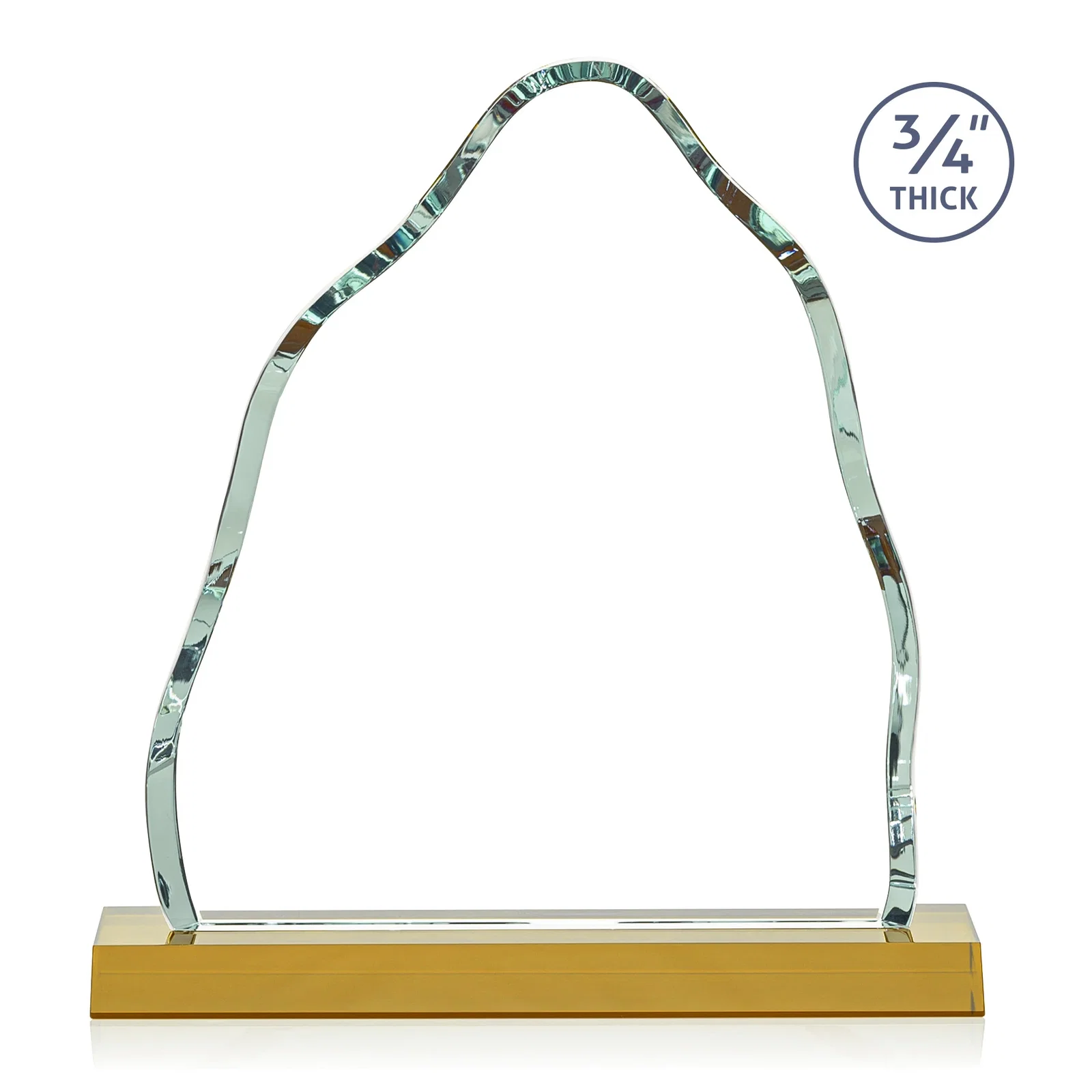 Customized Starfire Crystal Iceberg Award, 3/4 Inch Thick with Heavy Bevels, awards for volunteer appreciation
