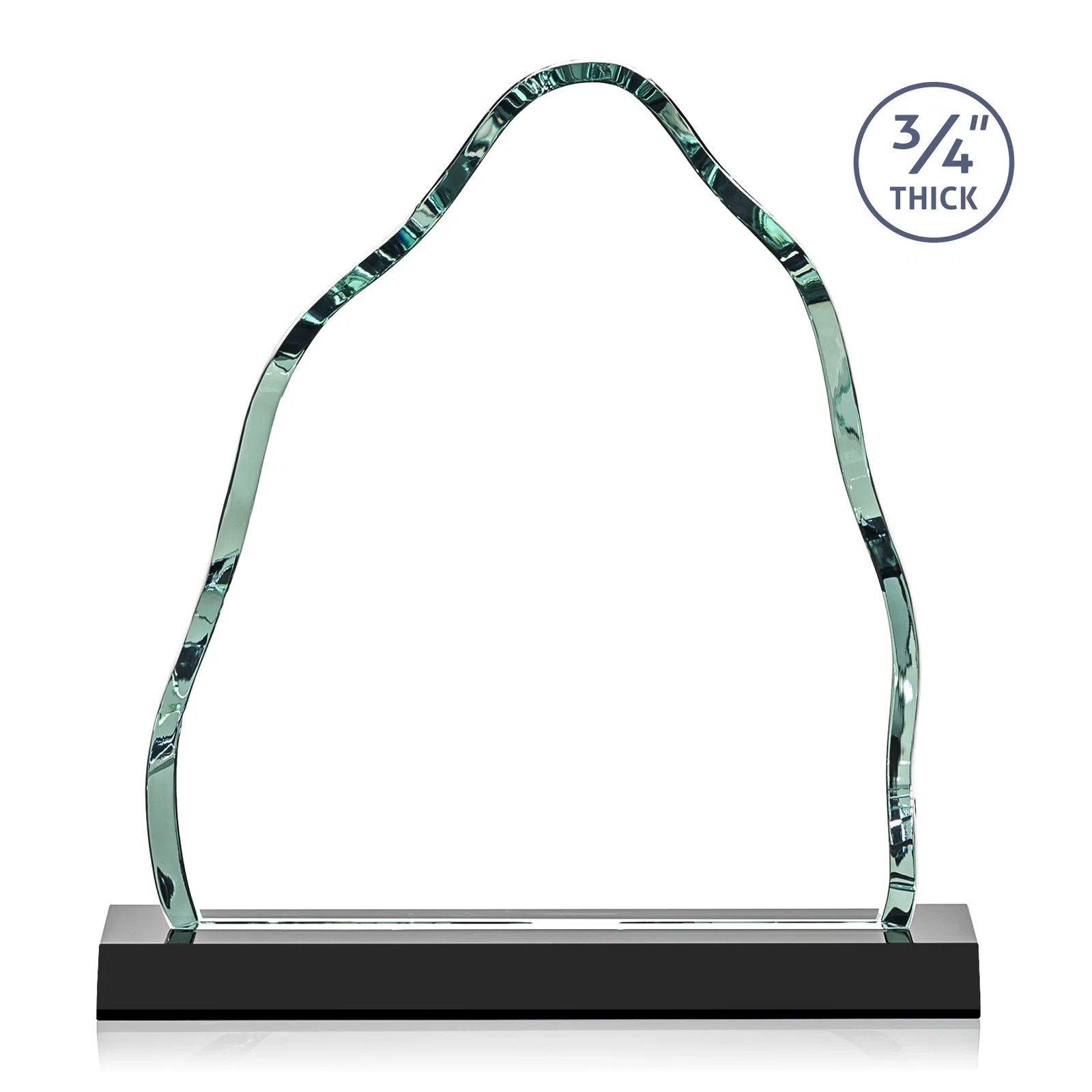 Custom engraved Starfire Crystal Iceberg Award, 3/4 Inch Thick with Heavy Bevels, awards for sales achievement awards