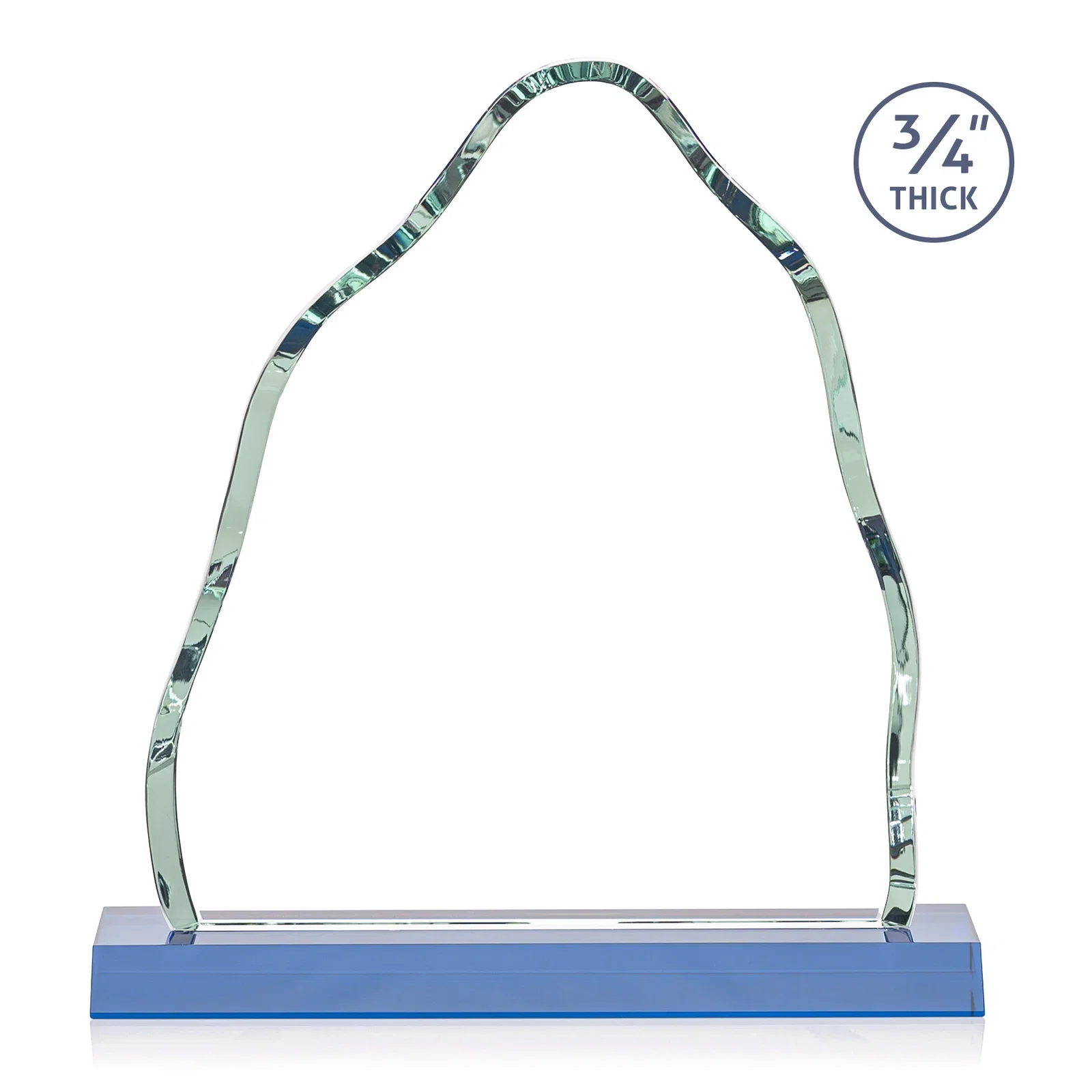 Custom Starfire Crystal Iceberg Award, 3/4 Inch Thick with Heavy Bevels, awards, with your logo for employee recognition