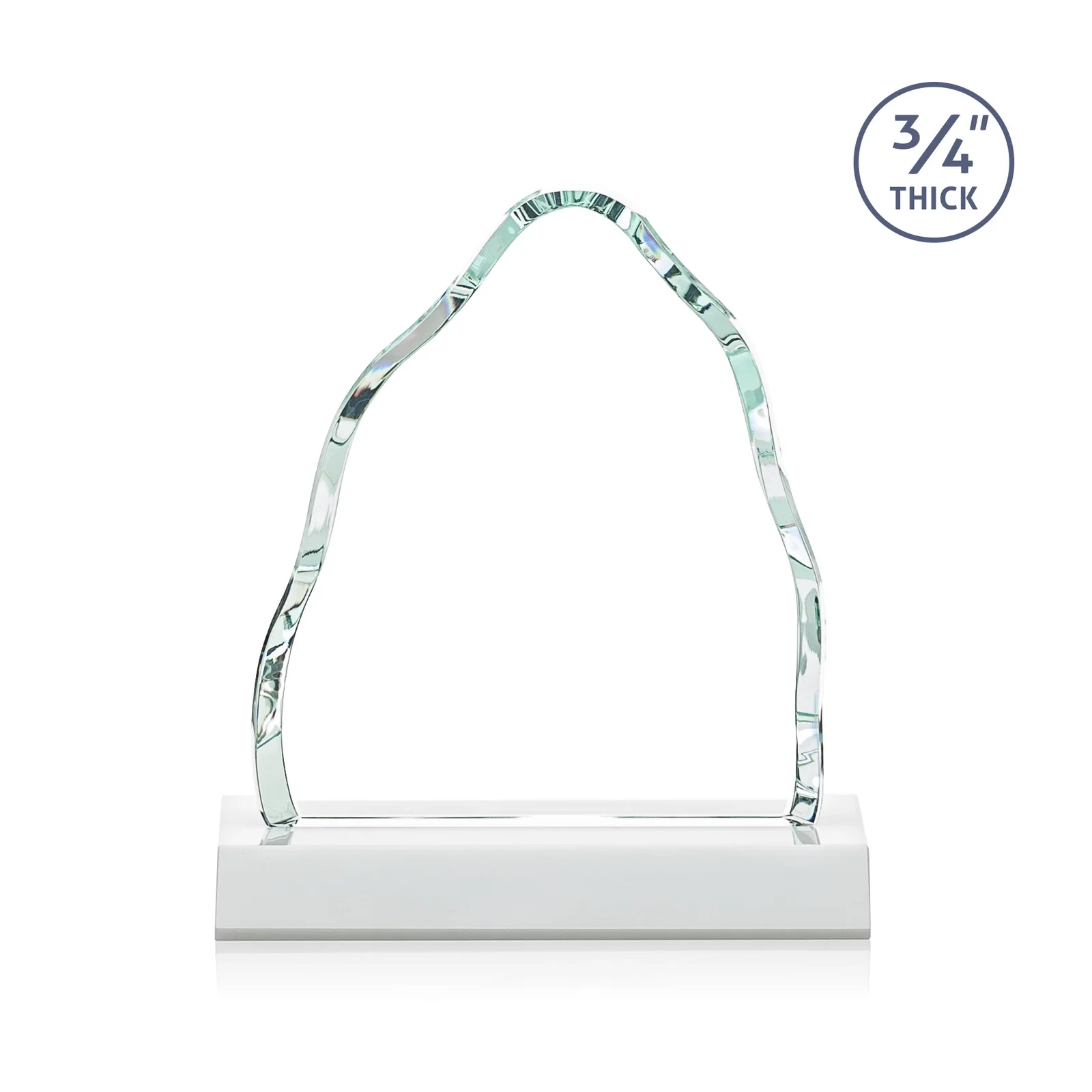 Custom Starfire Crystal Iceberg Award, 3/4 Inch Thick with Heavy Bevels, awards, with your logo for corporate award ceremonies