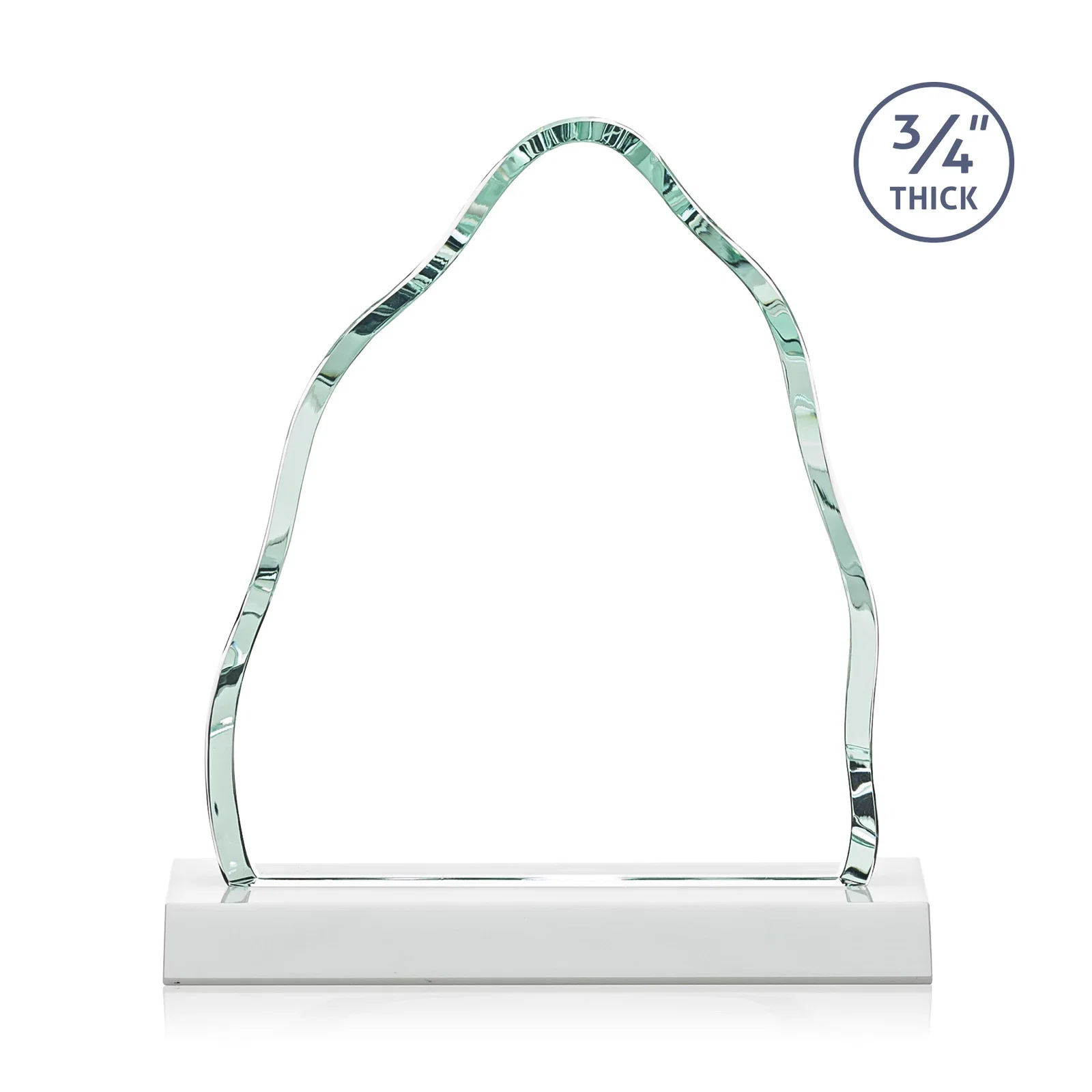 Custom Starfire Crystal Iceberg Award, 3/4 Inch Thick with Heavy Bevels, awards, with your logo for service anniversary gifts