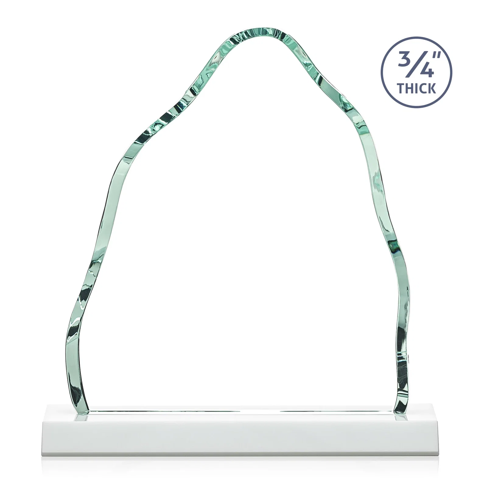 Custom Starfire Crystal Iceberg Award, 3/4 Inch Thick with Heavy Bevels, awards, with your logo for sales achievement awards