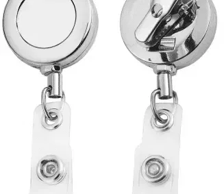 Durable Metal ID Badge Reel (Round & Square) — view 2