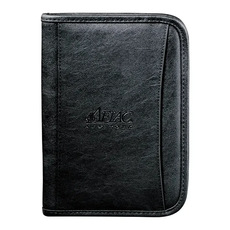Custom Branded DuraHyde Jr. Zippered Padfolio with Notepad - 5"x8"