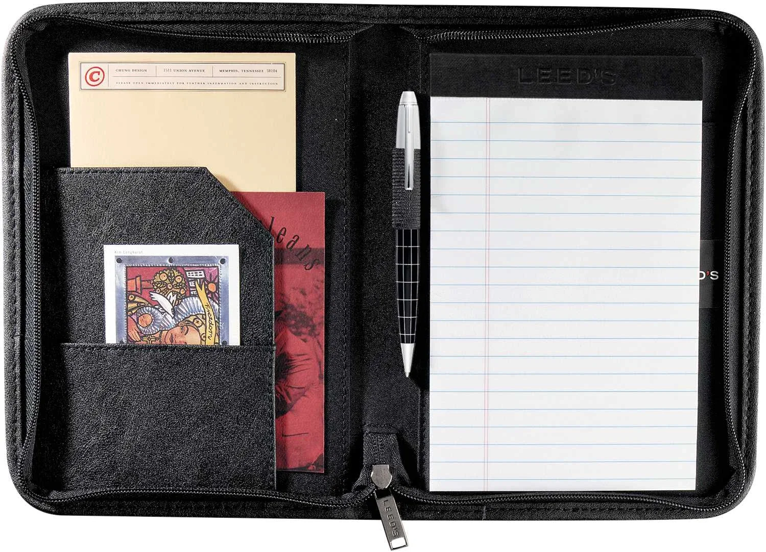 Custom Branded DuraHyde Jr. Zippered Padfolio with Notepad - 5"x8" — view 5