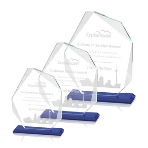 Starfire Crystal Pentagon Award on Blue Base