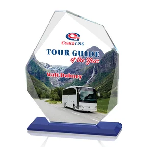 Starfire Crystal Pentagon Award on Blue Base