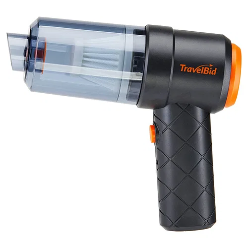 Dynamo custom handheld vacuum with its nozzle attachment fitted