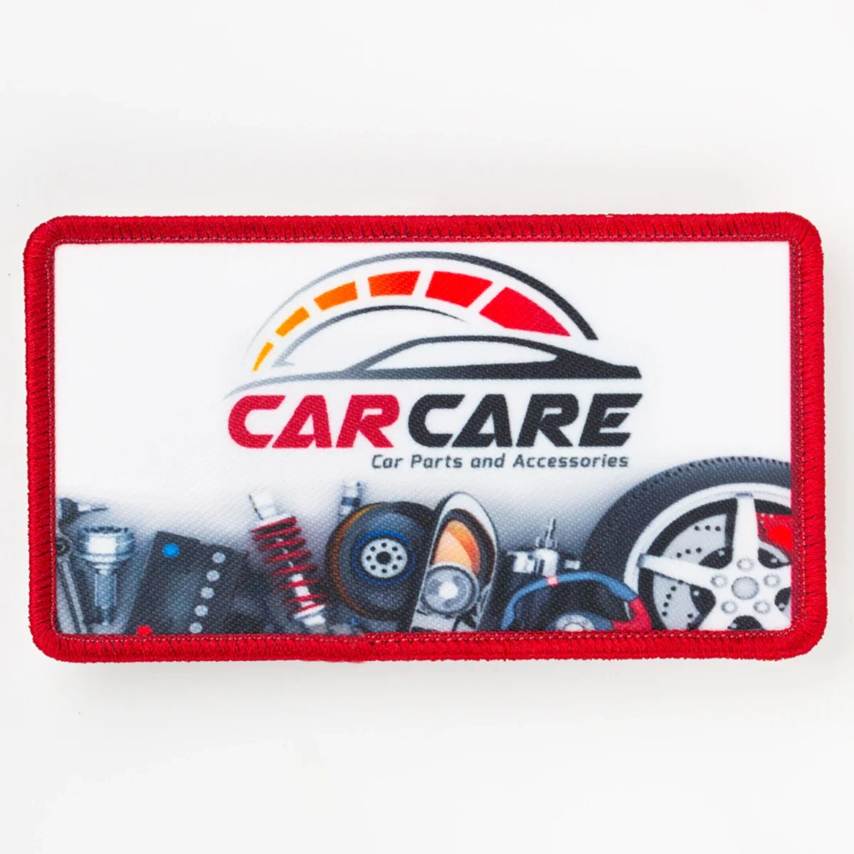 Emblem shown flat to display the finished edge