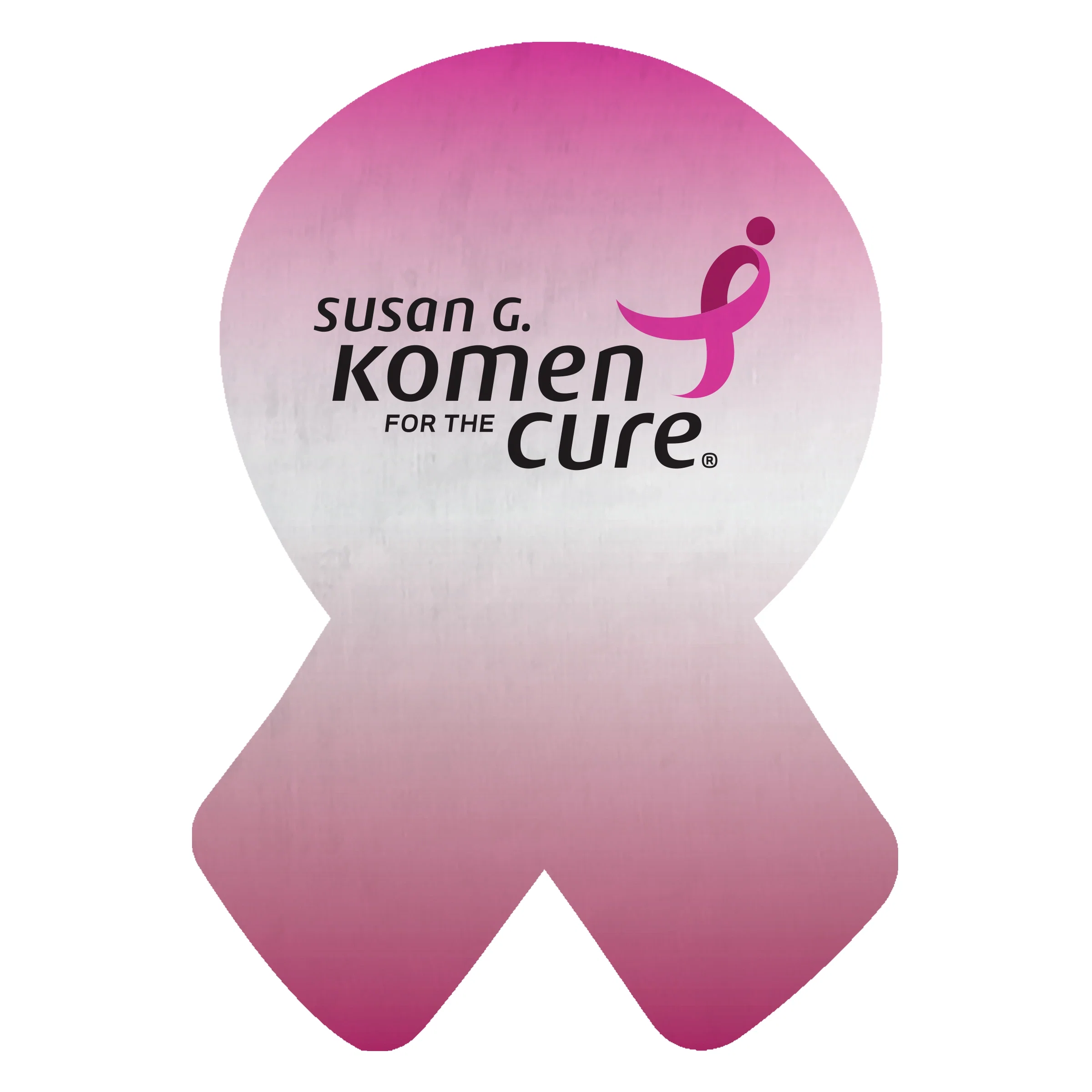 Awareness ribbon shaped coaster with a white printable surface