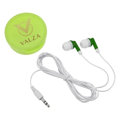 Lime green option displayed with earbuds to match