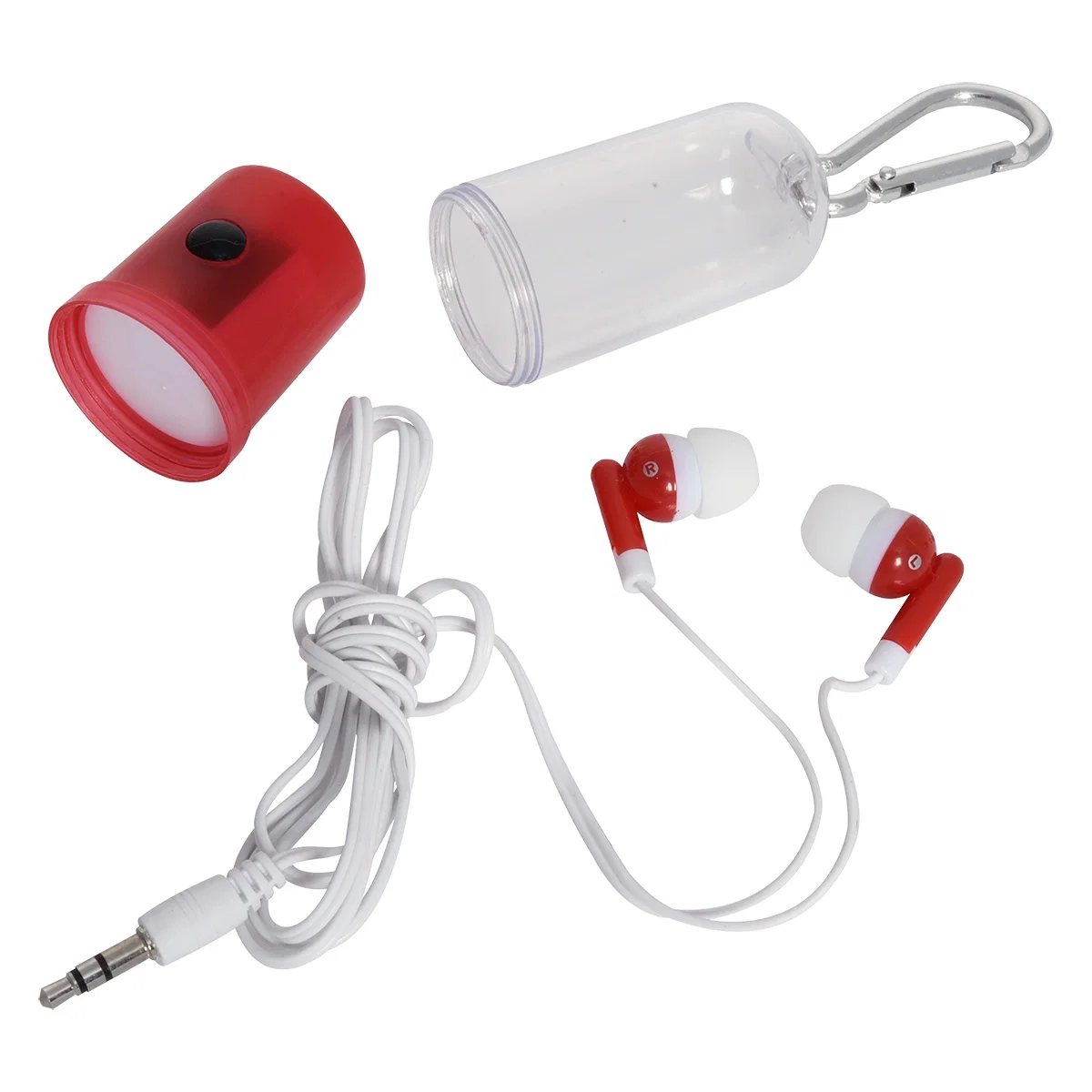 Earphones removed and set beside their carrying case