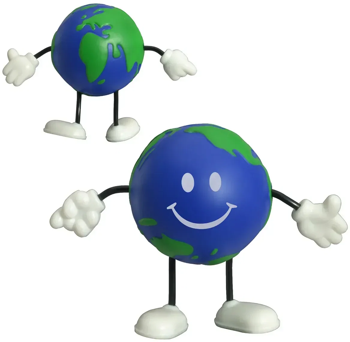 Earthball Figurine Stress Reliever, custom planet Earth foam squeeze ball for branded logo giveaways
