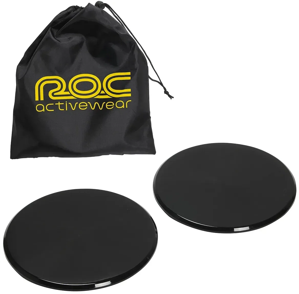 Easy Glide dual-sided fitness discs, custom branded core workout gliders, front hero view