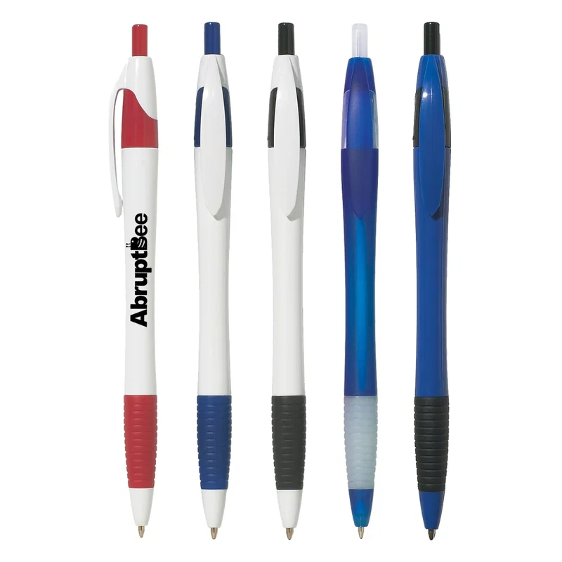 Two pens crossed to compare barrel and trim shades