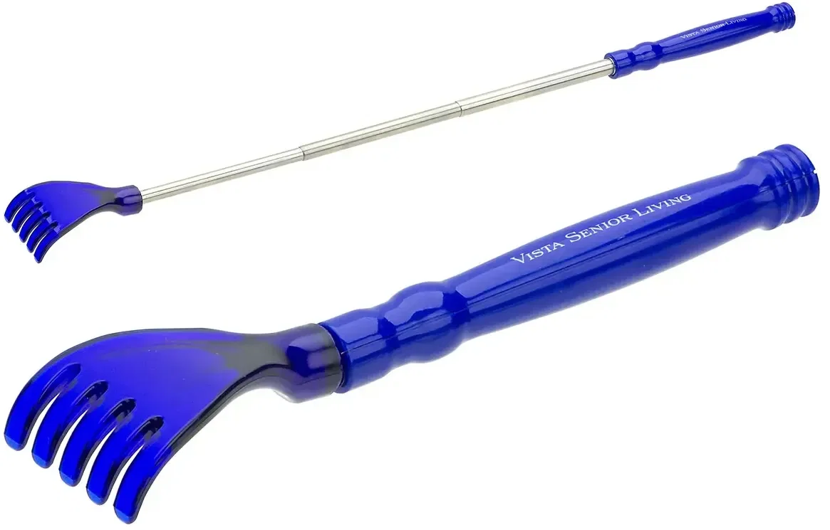 Close-up of scratching end on custom Easy Reach telescoping back scratcher