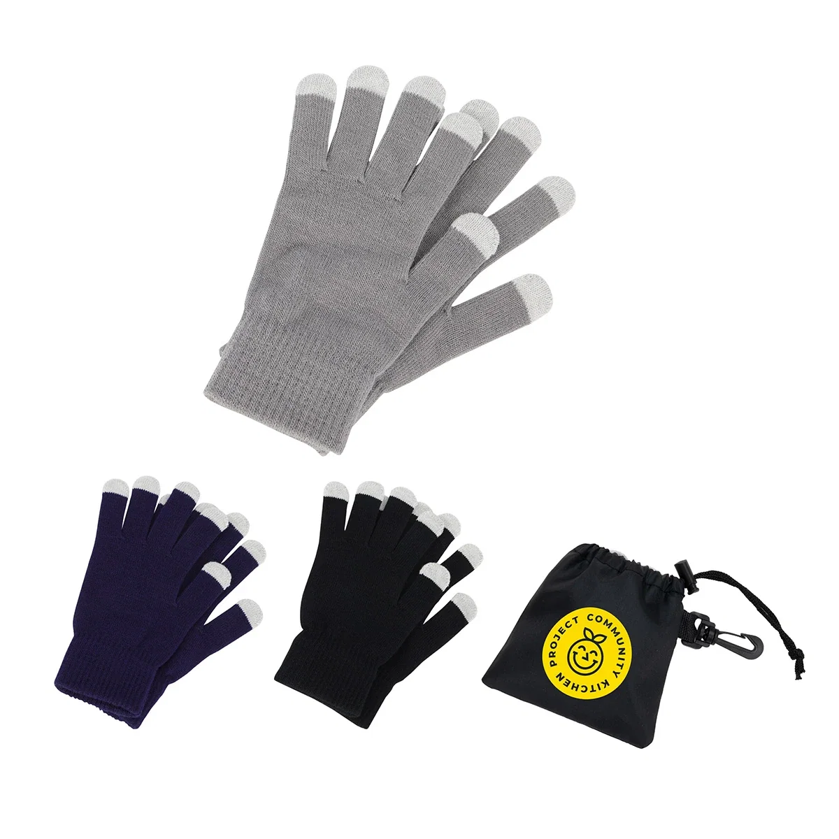Custom Easy Swipe Touch-Sensitive Glove, front view of the branded touchscreen glove