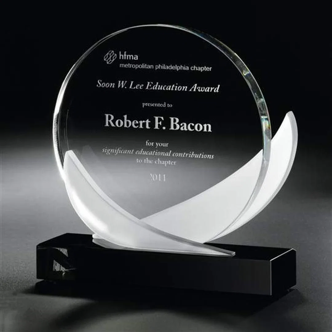 Custom Optical and Starfire Glass Award With Gem-Filled Bevels, awards for employee recognition