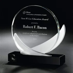 Optical and Starfire Glass Award With Gem-Filled Bevels