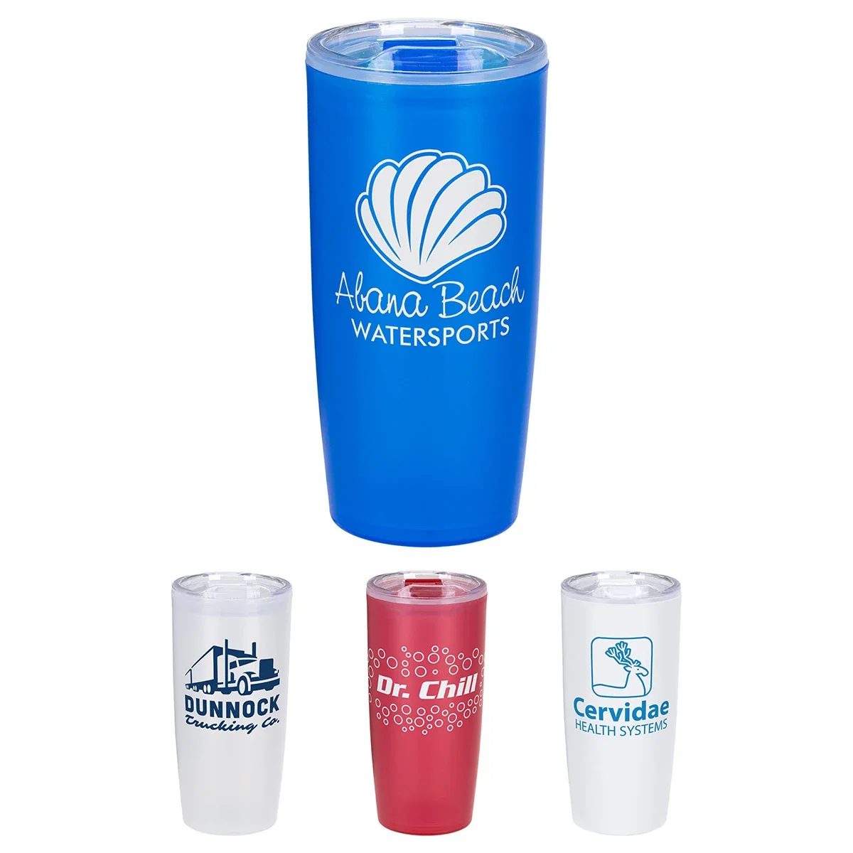 Custom Echelon 22 oz Polypropylene Tumbler, front view of the branded tumbler