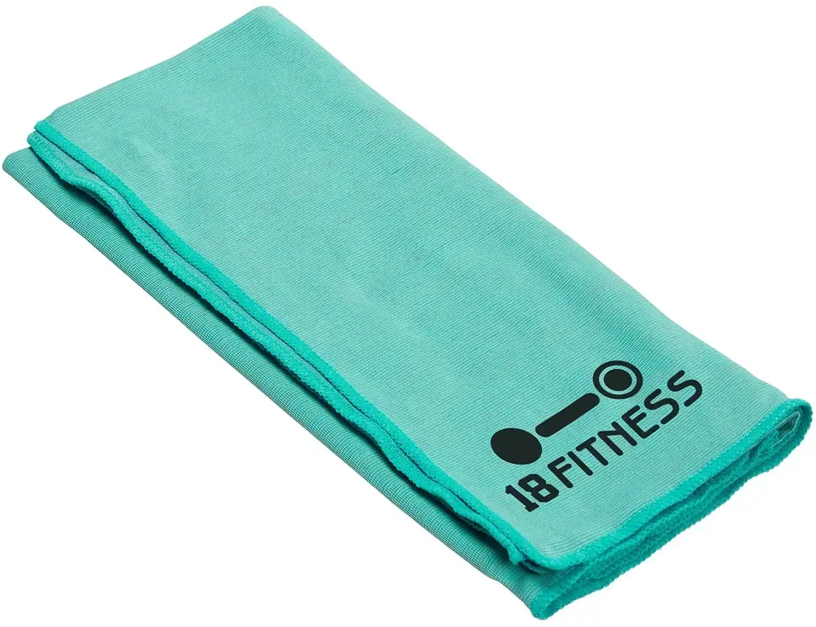Branded Eclipse cooling towel draped around a neck for workouts and outdoor events