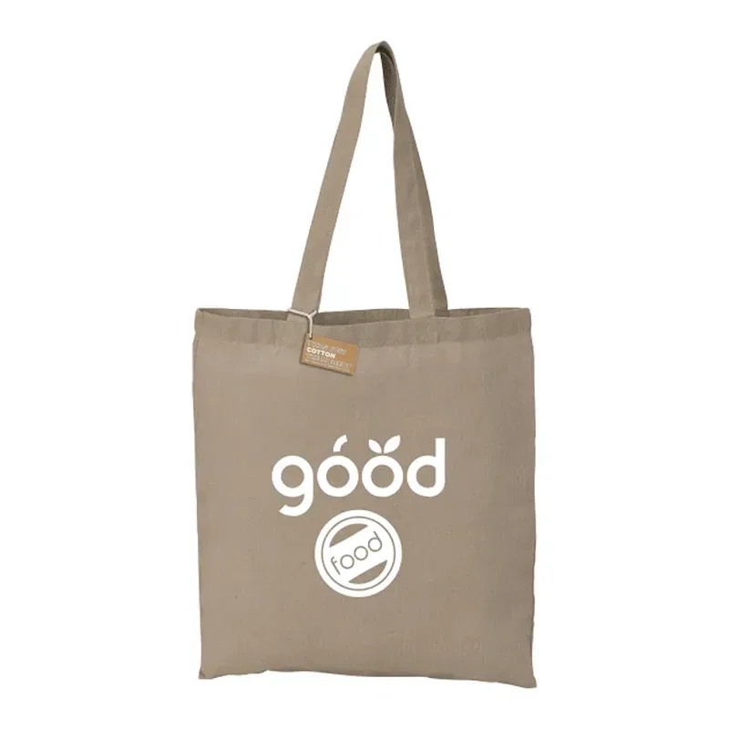 Eco-Friendly 5oz Recycled Cotton Twill Tote Bag — view 9