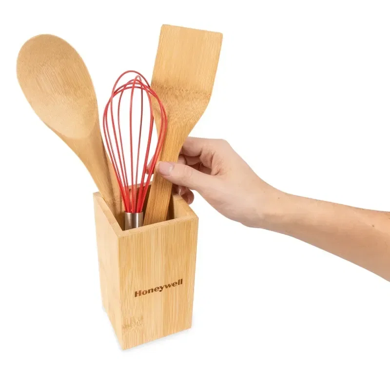 Eco-Friendly Bamboo Kitchen Utensil Holder — view 4