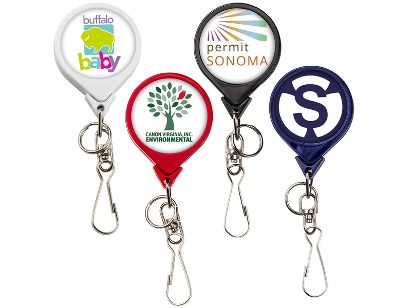 Eco-Friendly Banboo Badge Reel with “J” Hook & Mini Split Ring Attachments  — view 6