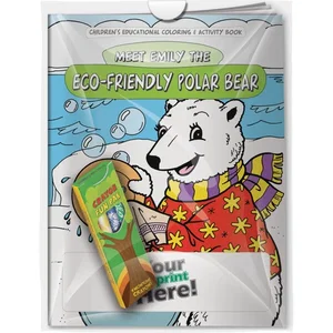 Eco-Friendly Polar Bear Coloring Book & Crayons Combo Pack (Imprinted Crayons)