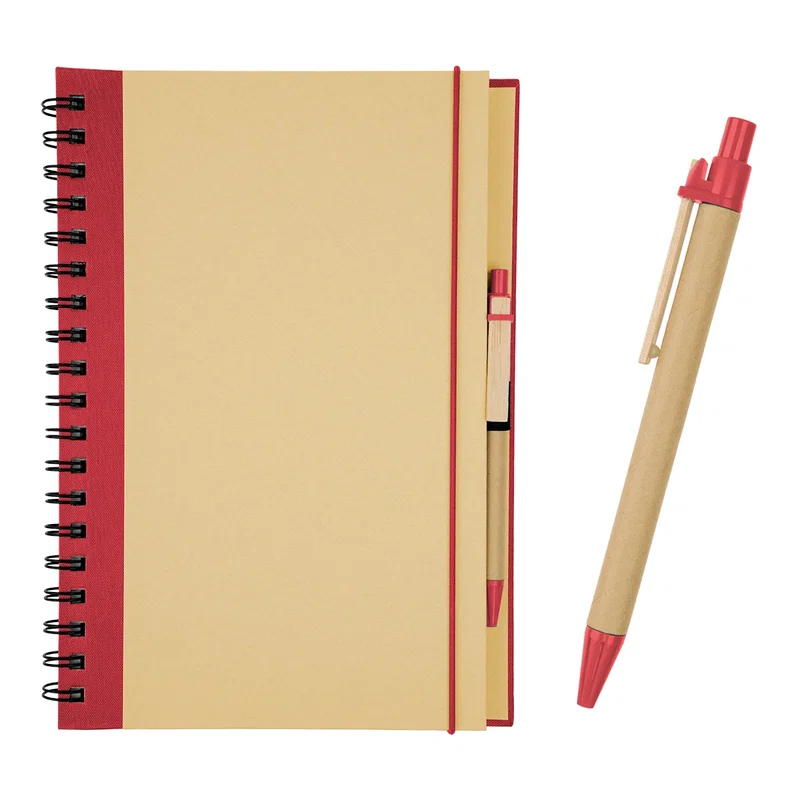 Alternate angle of the spiral notebook showing the cover corner