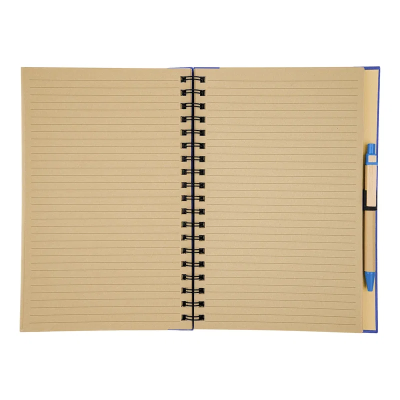 Lower half of the spiral notebook viewed up close