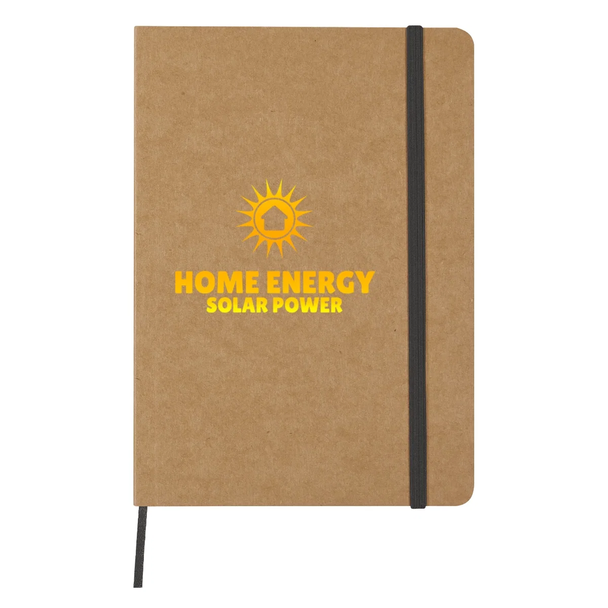 Notebook with a natural cover and elastic closure strap