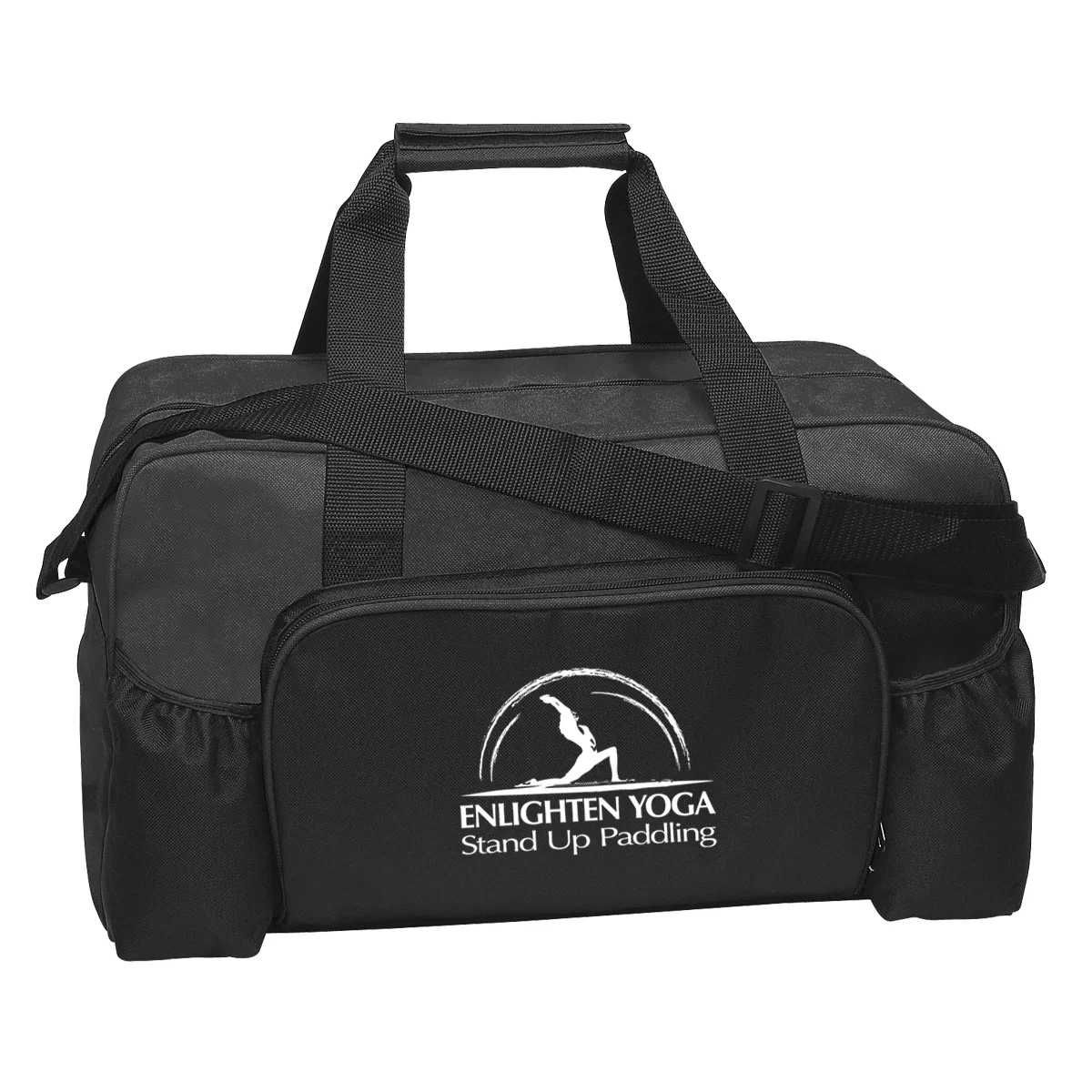 Basic duffel bag with a zip top and web handles